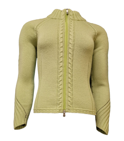 Maglioncino lana merino full zip donna